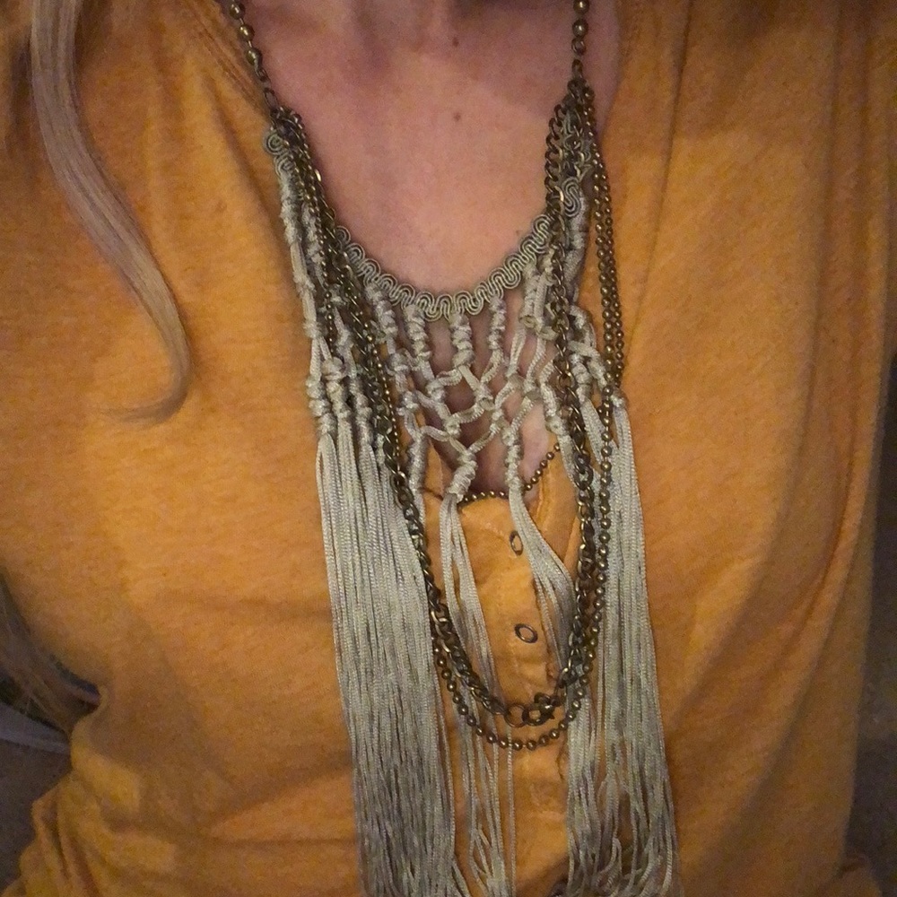 Fabric/ bead necklace